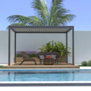 Pergola autoportante TIERAL Caleta aluminium gris, 12 m²