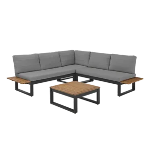 Salon de jardin aluminium gris anthracite Oris NATERIAL, 5 personnes