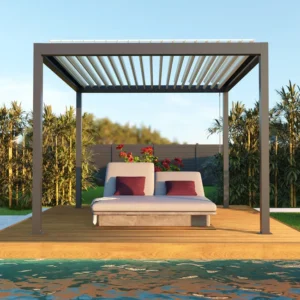 Pergola autoportante TIERAL Caleta aluminium gris, 9,5 m²