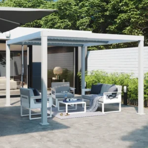 Salon bas de jardin blanc Odyssea NATERIAL, 4 personnes