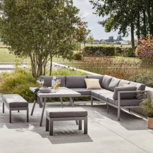 Salon bas de jardin gris Naxos, 10 personnes