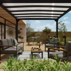 Salon bas de jardin gris Oris NATERIAL, 5 personnes