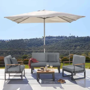 Salon de jardin gris Oris NATERIAL, 4 personnes