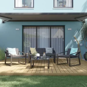 Salon bas de jardin gris Lyra NATERIAL, 4 personnes