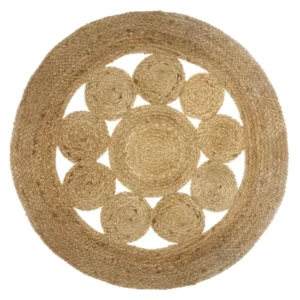 Tapis ajouré "Esra" en jute D80 cm