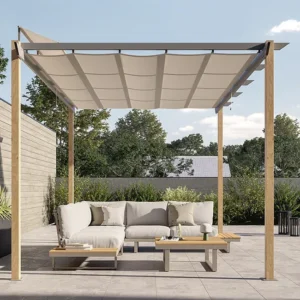 Pergola autoportante NATERIAL Omega 4x3m en aluminium effet bois - 8.31 m²