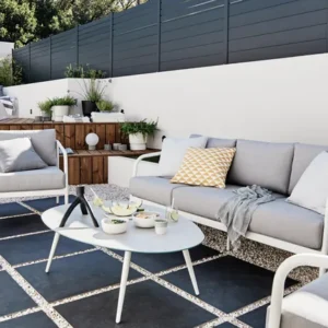 Salon bas de jardin blanc Orna NATERIAL, 5 personnes