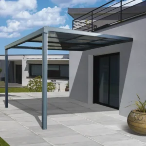 Pergola adossée PROLOISIRS Toscana aluminium gris anthracite, 12 m²