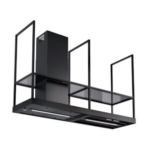 Faber T-SHELF EV8 BK MATT A180 Dream Hotte îlot cm. 180 - noir mat / verre fumé