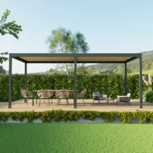 Pergola autoportante TIERAL Caleta aluminium gris, 18,6 m²