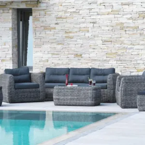Salon bas de jardin résine gris Bahamas-s3 DCB GARDEN, 7 personnes