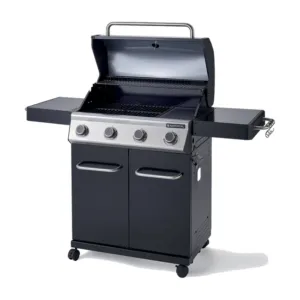 Barbecue au gaz - 154 x 55 x 114 cm - NATERIAL Kenton, 4 brûleurs, noir